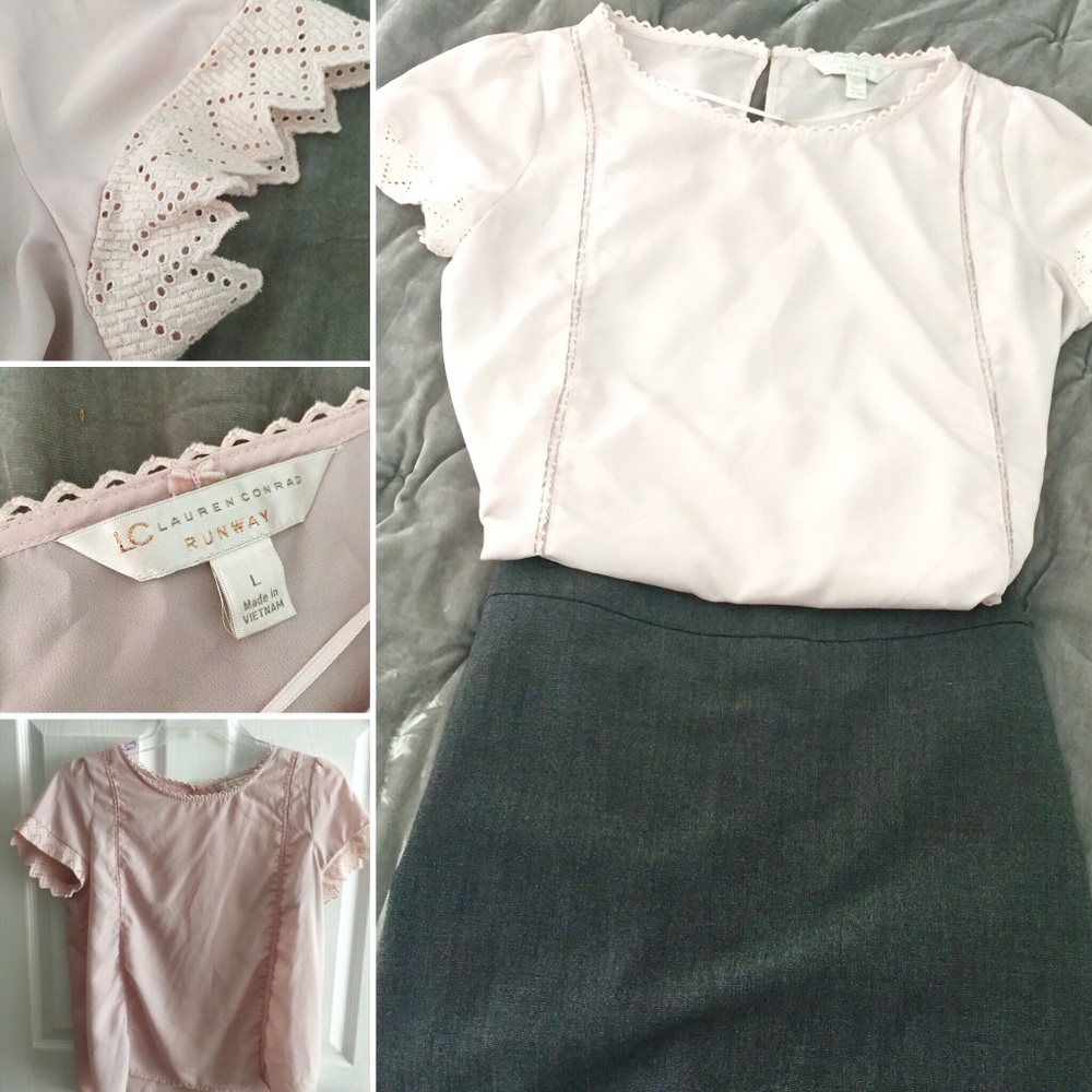 LC Lauren Conrad Runway Blush Pink Blouse